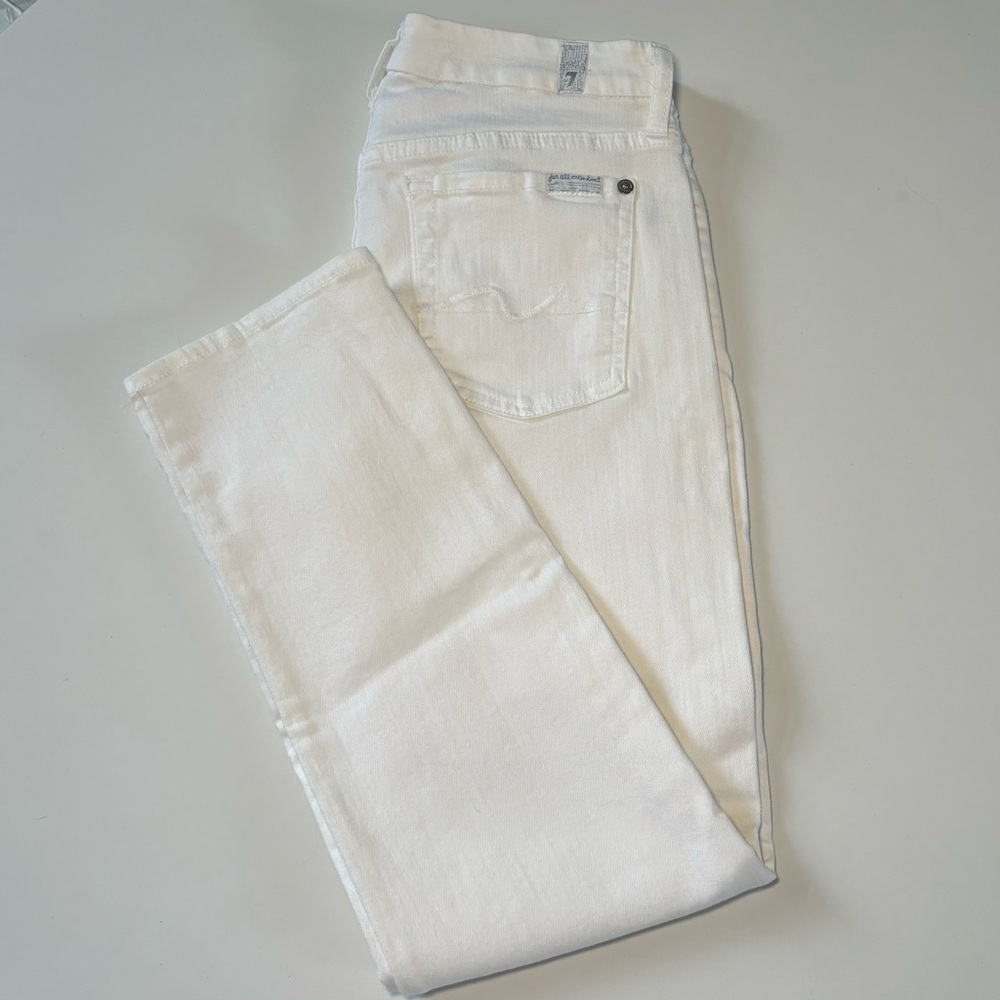 7 FOR ALL MANKIND WHITE JEANS